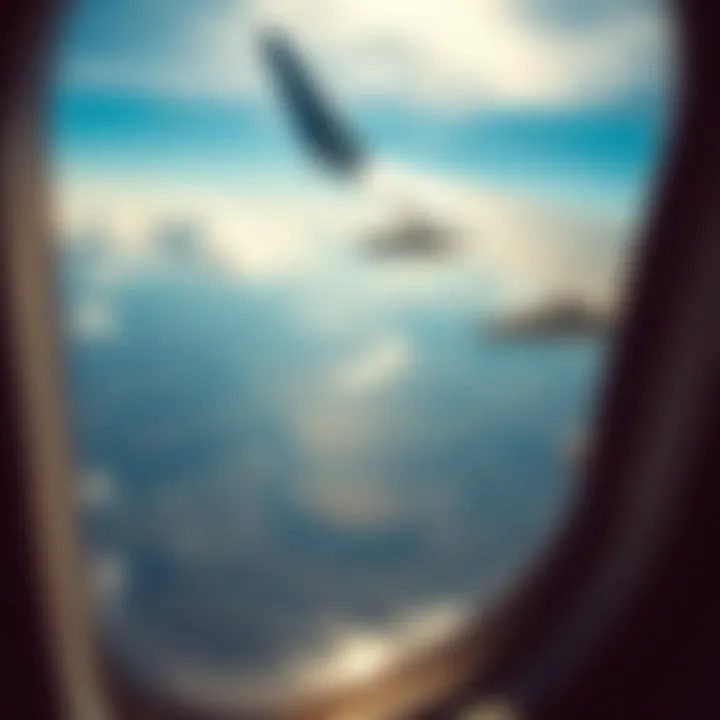 Scenic Flight Perspective A scenic view from an airplane window