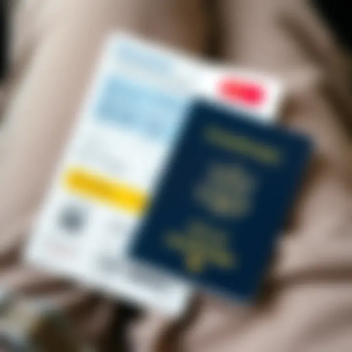 Essential Travel Documents A passport and boarding pass on a traveler's lap