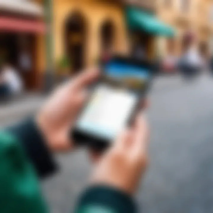 Traveler using a mobile device for online check-in