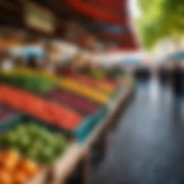 Local market in Rimini showcasing fresh produce