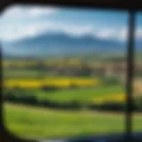 Scenic view of the Italian countryside from the train window