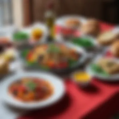 Culinary Journey Through Italy Culinary delights from Rome and Milan on a dining table