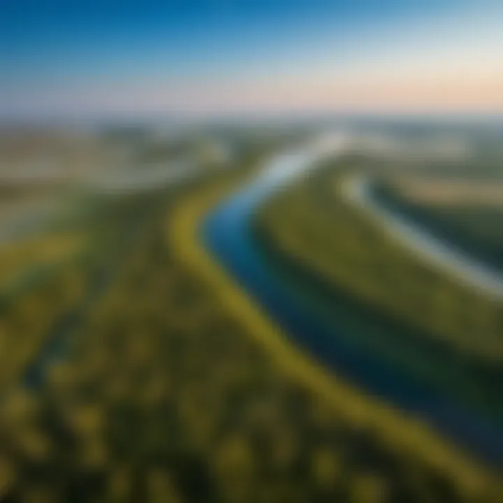 Aerial view capturing the vibrant landscapes between Rostov and Nizhny Novgorod