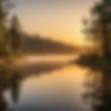 A tranquil scene of anglers casting lines at dawn