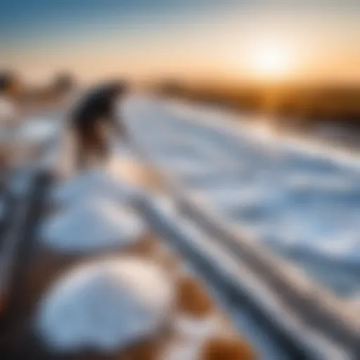 A picturesque view of a local salt farm showcasing the traditional methods of salt extraction.