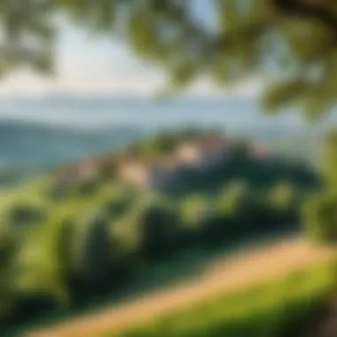 Breathtaking views of Italy's rural charm Scenic landscape view of an Italian countryside