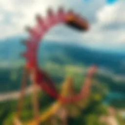 Aerial view of Shambhala roller coaster