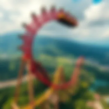 Aerial View of Shambhala Roller Coaster Aerial view of Shambhala roller coaster