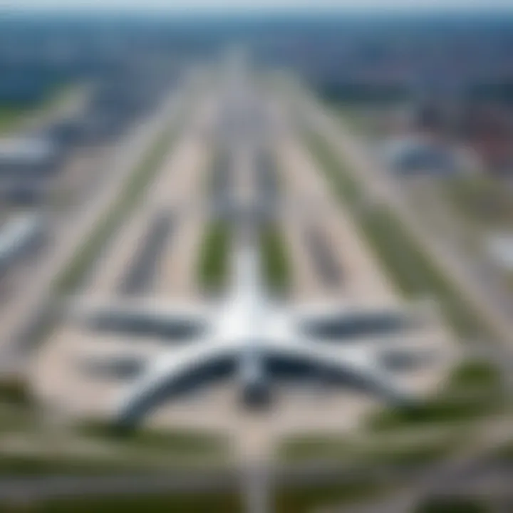 Aerial view of Sheremetyevo Airport showcasing its layout and surrounding area