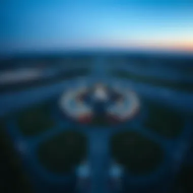 Aerial Perspective of Sheremetyevo Airport Aerial view of Sheremetyevo Airport showcasing its terminals and surrounding landscape