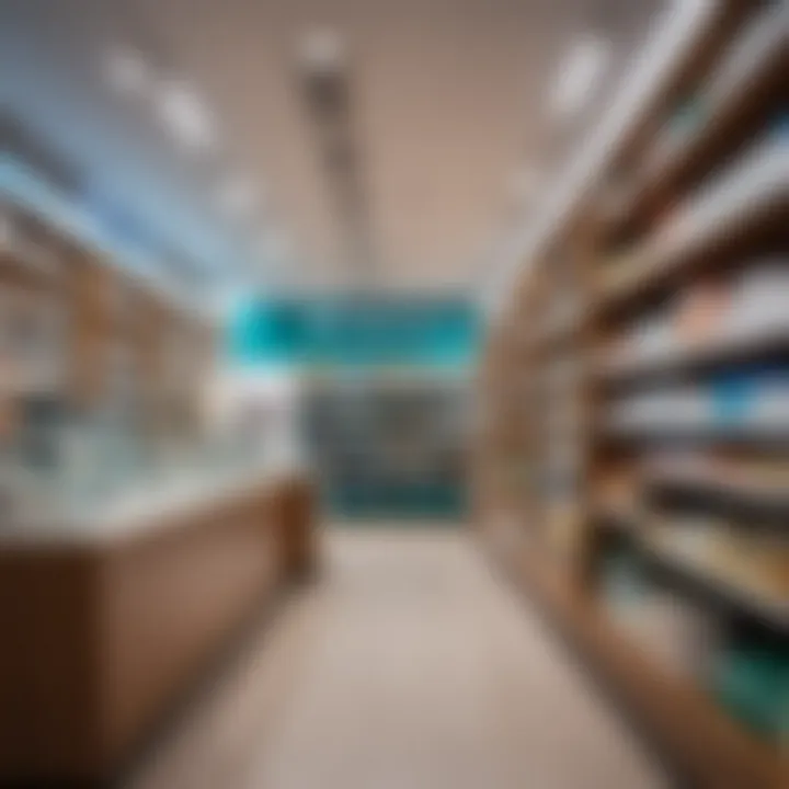 Interior view of a pharmacy in Sheremetyevo Airport