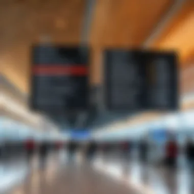 Signage and information boards at Sheremetyevo Airport