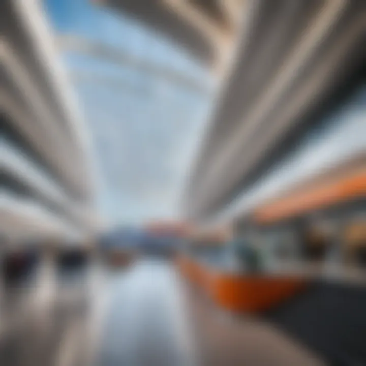 Interior of Sheremetyevo Airport's terminal highlighting modern design