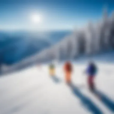 Skiers enjoying a sunny day on the slopes