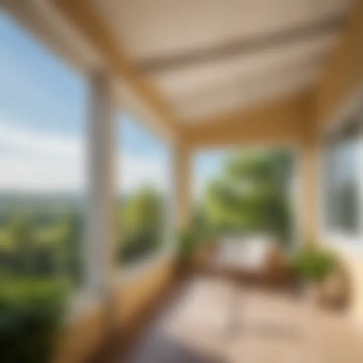 Aesthetic view of soft windows installed on a veranda