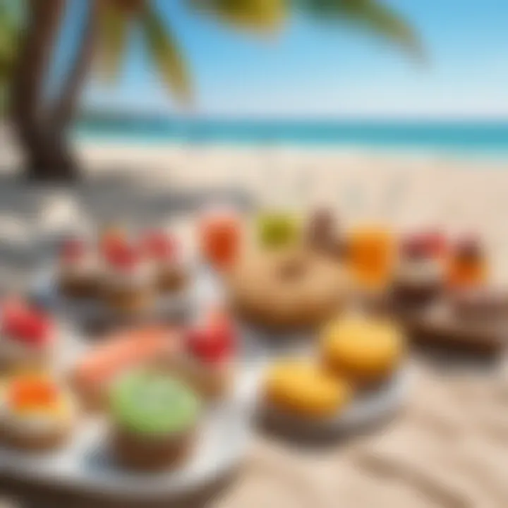 Delicious beach-themed treats and refreshments