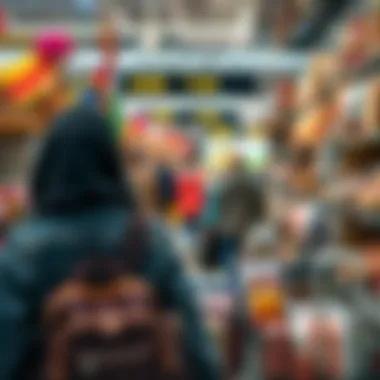 Cultural Treasures Await A vibrant scene of various cultural items available in an airport duty-free shop