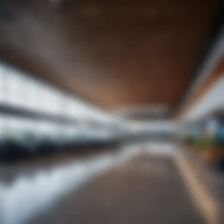 Interior of a terminal at SVO Airport with modern amenities.