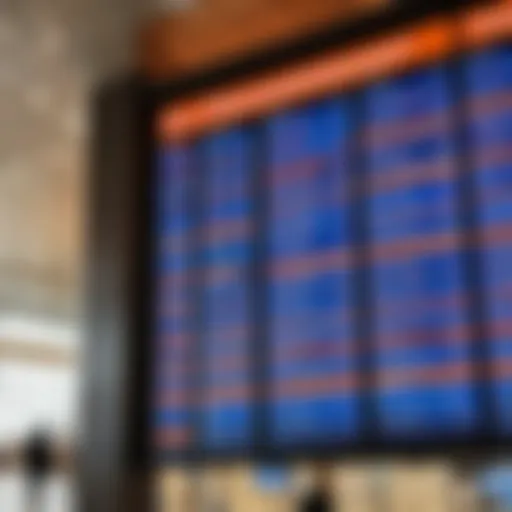 Display of flight schedules at Sheremetyevo Airport