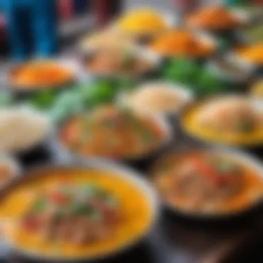 A close-up shot of colorful Thai street food, capturing the essence of local flavors.