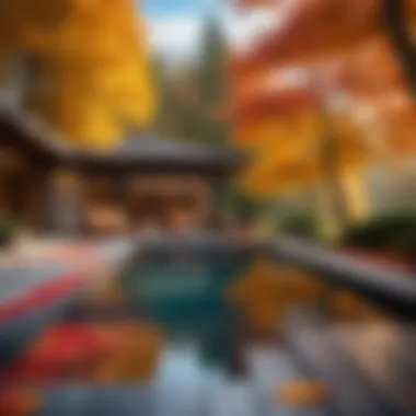 Autumnal Spa Bliss Colorful autumn spa ambiance with falling leaves