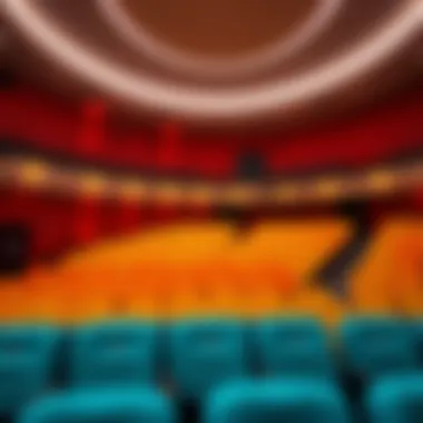 Contemporary Theater Interior in Vienna A vibrant interior of a contemporary theater featuring modern design elements and seating