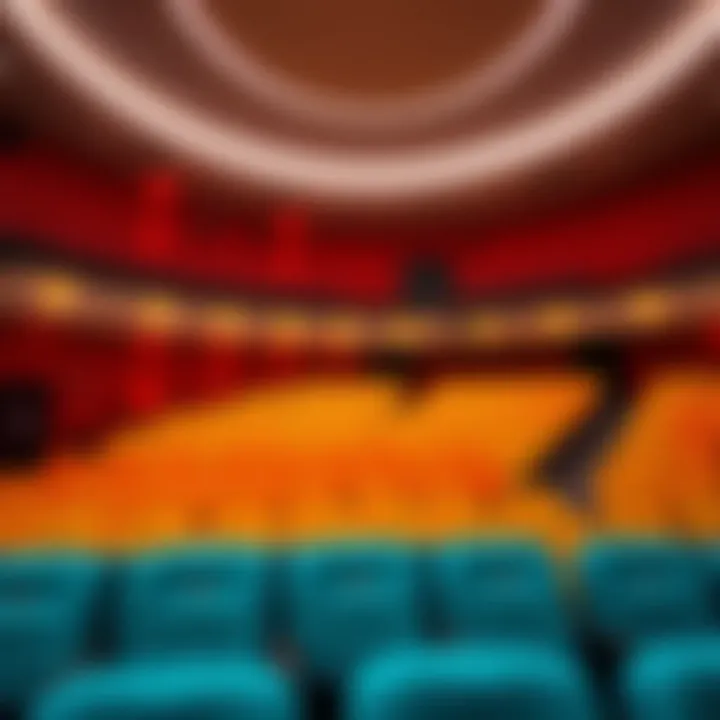 Contemporary Theater Interior in Vienna A vibrant interior of a contemporary theater featuring modern design elements and seating