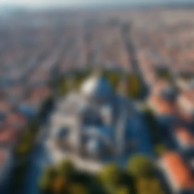 Aerial view of Istanbul showcasing landmarks