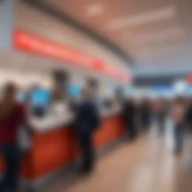 A welcoming TK Airlines check-in counter bustling with travelers eager to begin their journeys