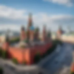 A panoramic view of the Red Square in Moscow showcasing its architectural beauty