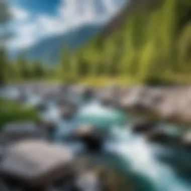 Serenity of Altai's Flowing Rivers A tranquil river flowing through the Altai region