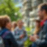 Group of tourists engaged in an interactive tour