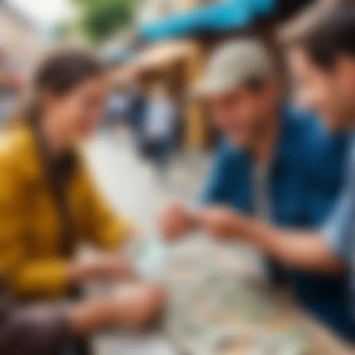 Tourists using local currency