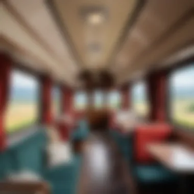 A comfortable train interior showcasing a journey through the Italian countryside