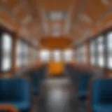 Interior view of a trolleybus showcasing its seating and design