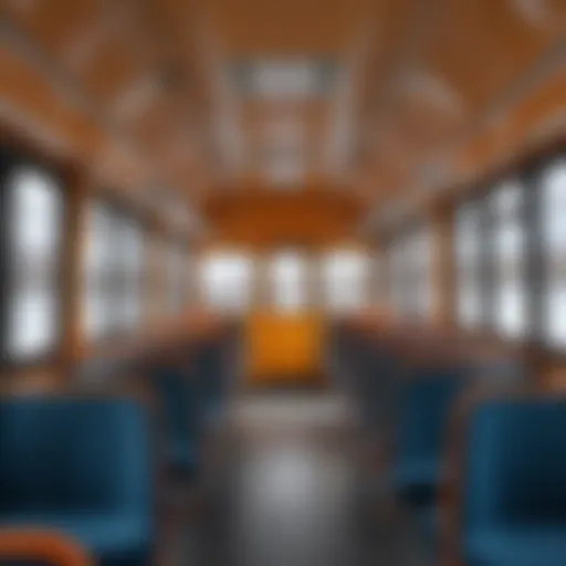 Interior view of a trolleybus showcasing its seating and design