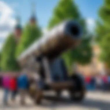 The Tsar Cannon surrounded by tourists admiring its grandeur