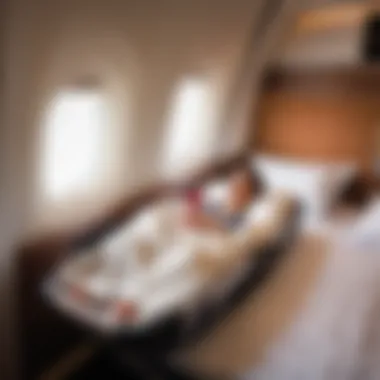 Cozy Cradle Setup in Cabin A cozy cradle setup in the cabin of Turkish Airlines