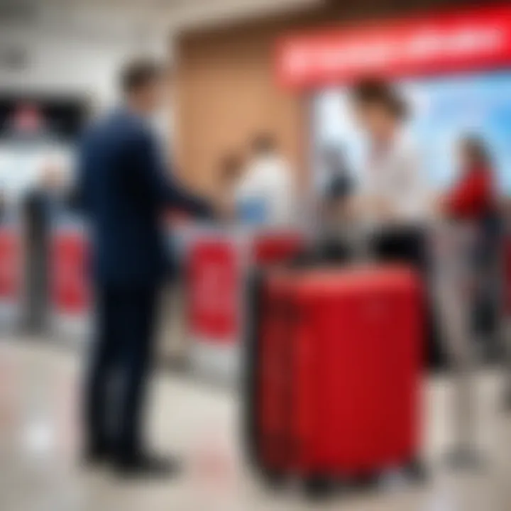 Passenger luggage being checked in at the Turkish Airlines counter