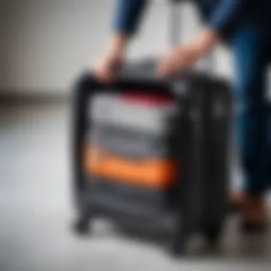 Optimized carry-on luggage showcasing space-saving techniques