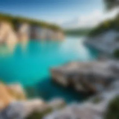 Stunning view of the turquoise waters at the quarry