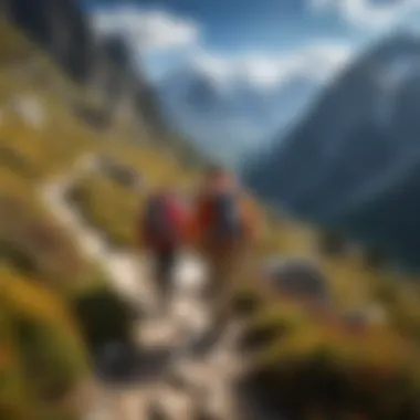 Thrilling Hiking Adventures Adventurous hiking in a scenic landscape