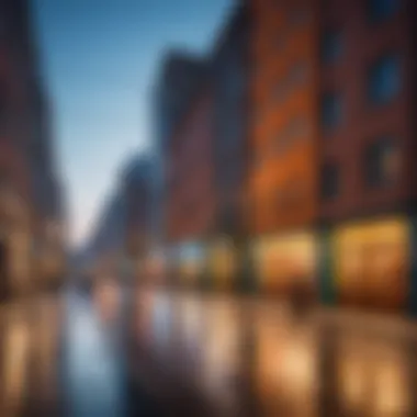A vibrant cityscape representing urban exploration
