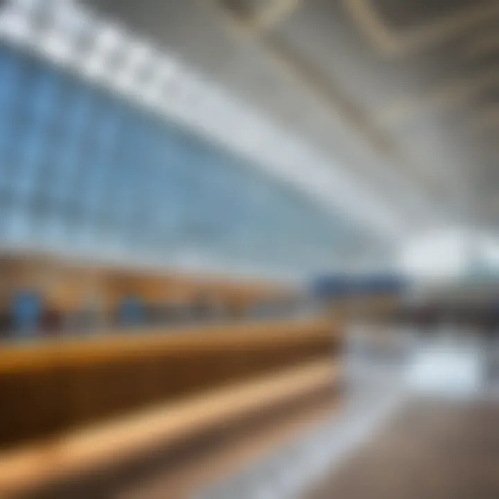 Interior of the passenger terminal displaying modern design and amenities