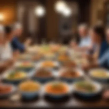 Travelers enjoying meals together in a full board setting