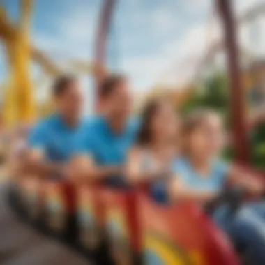 Parents observing their children enjoying a safe roller coaster ride.