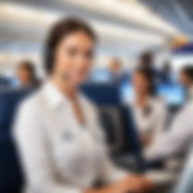 Customer service representatives at Wings Airlines assisting passengers.