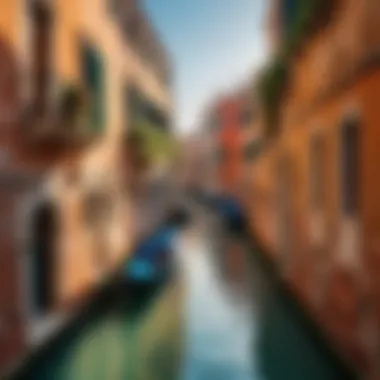 The picturesque canals of Venice, shimmering under the sun