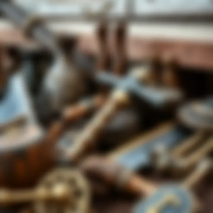 Artifacts and tools used by Vikings displayed in the village
