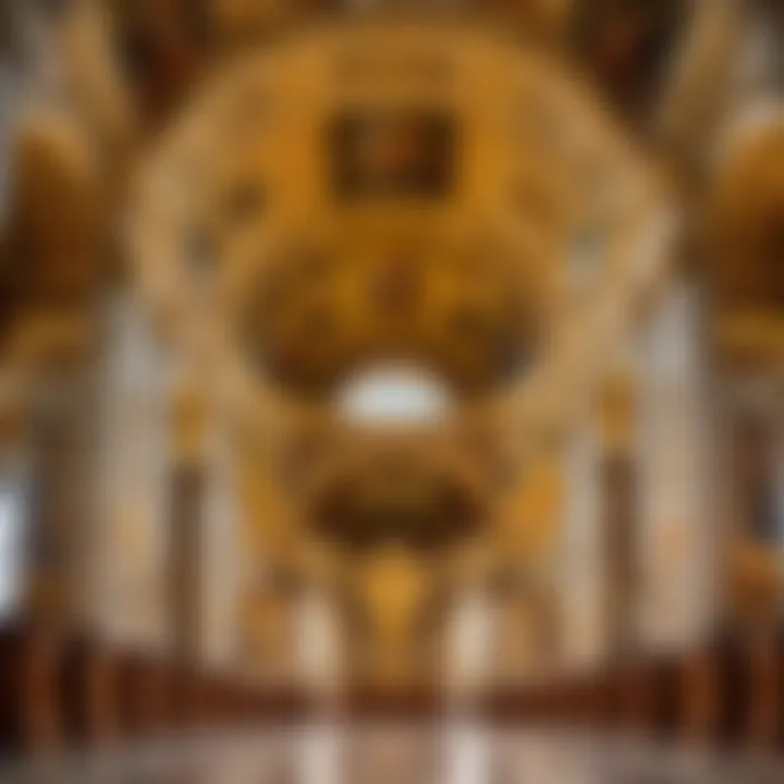 Interior of Saint Isaac's Cathedral highlighting its stunning dome and frescoes